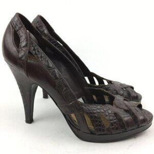 Bcbgirls Heels Sz 6.5 36.5 Leather Tortoise Print